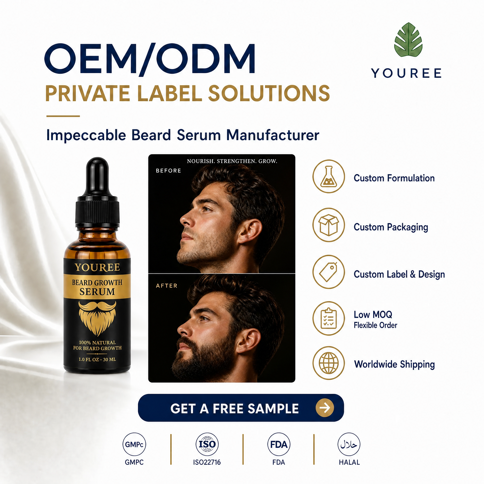 Private label beard growth serum